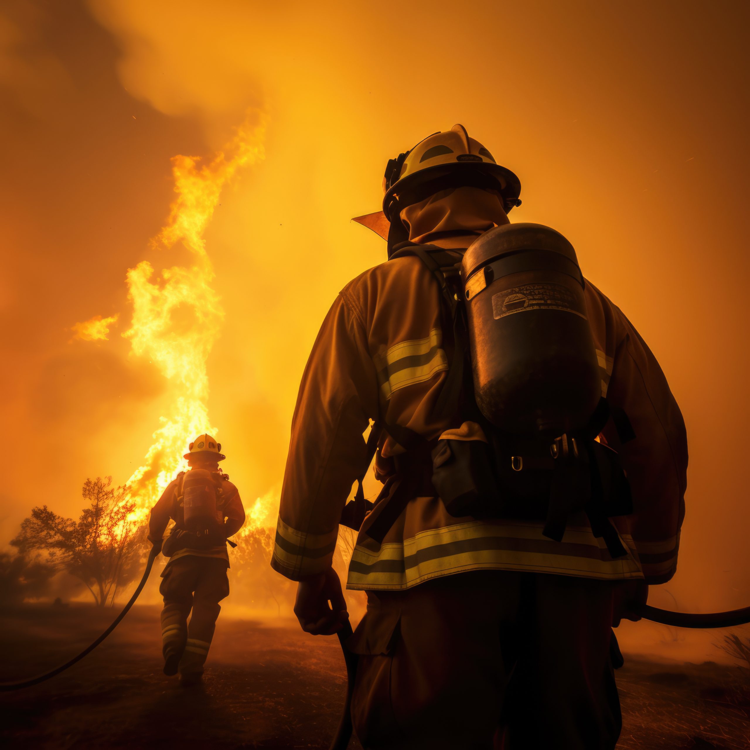 back-view-firefighters-trying-put-out-wildfire